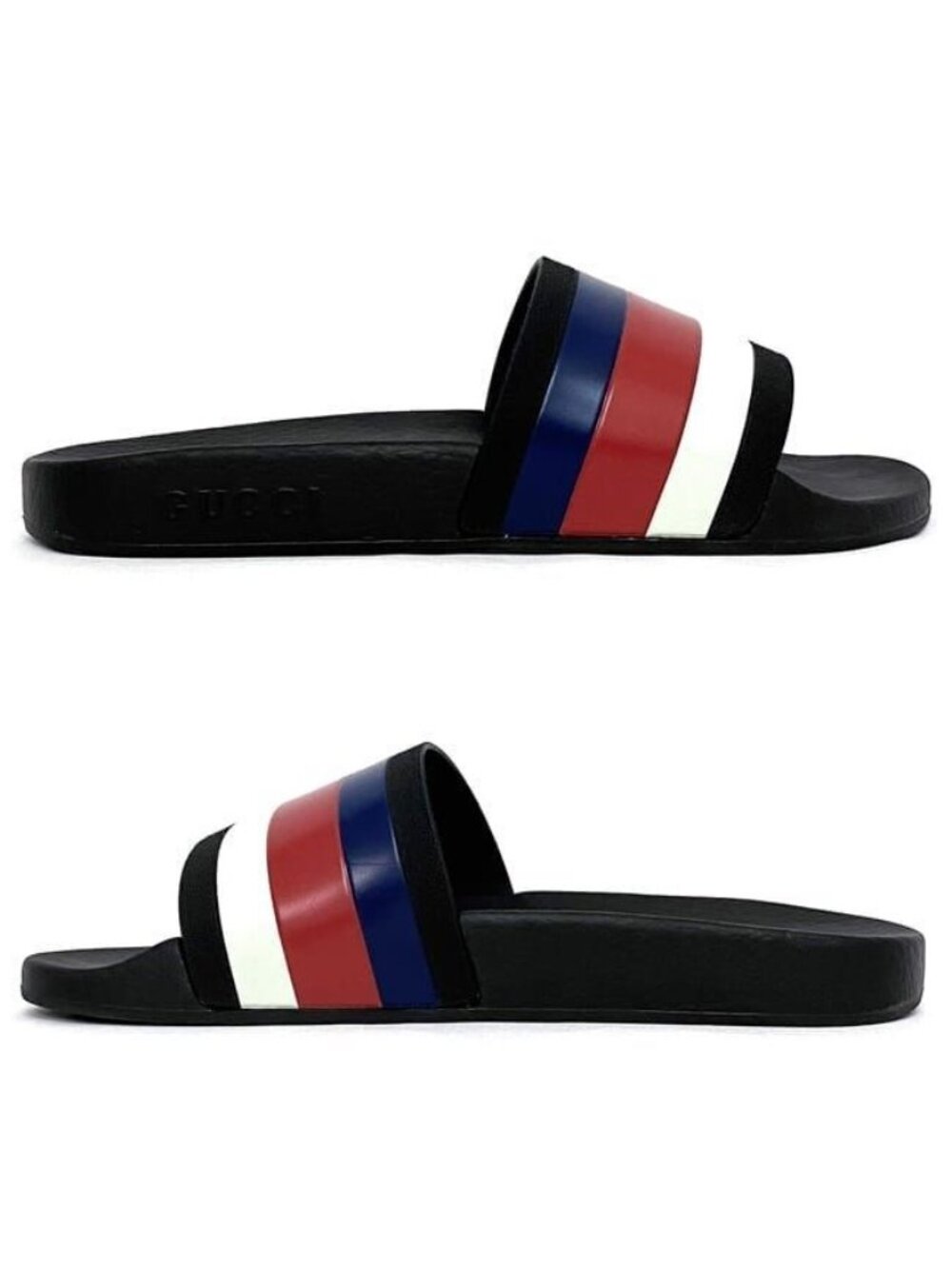 Gucci Shower Sandals Black Tricolor - Picture 3 of 10